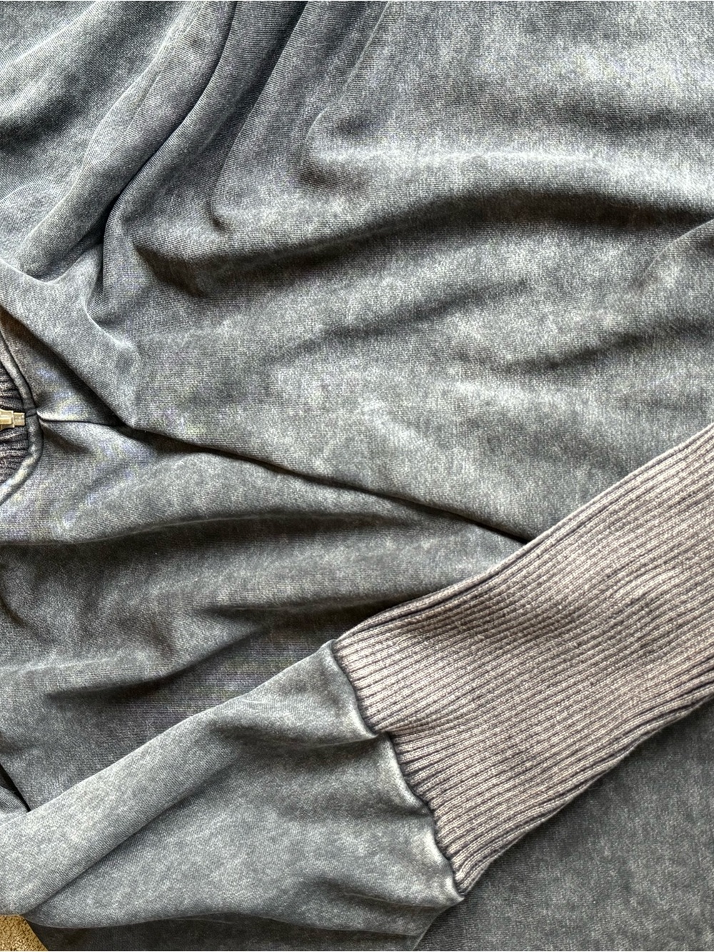 BKE Black Ribbed Zip-Front Sweater - Picture 4 of 4